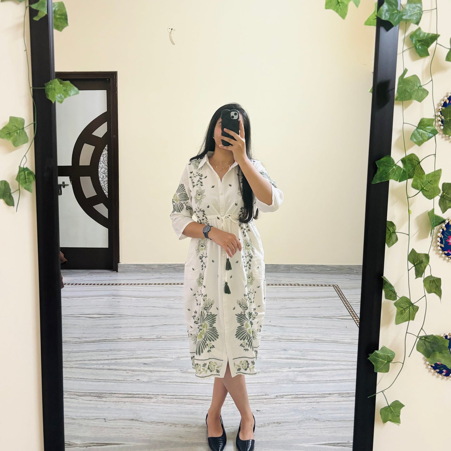 Cotton Flex Embroidered Dress