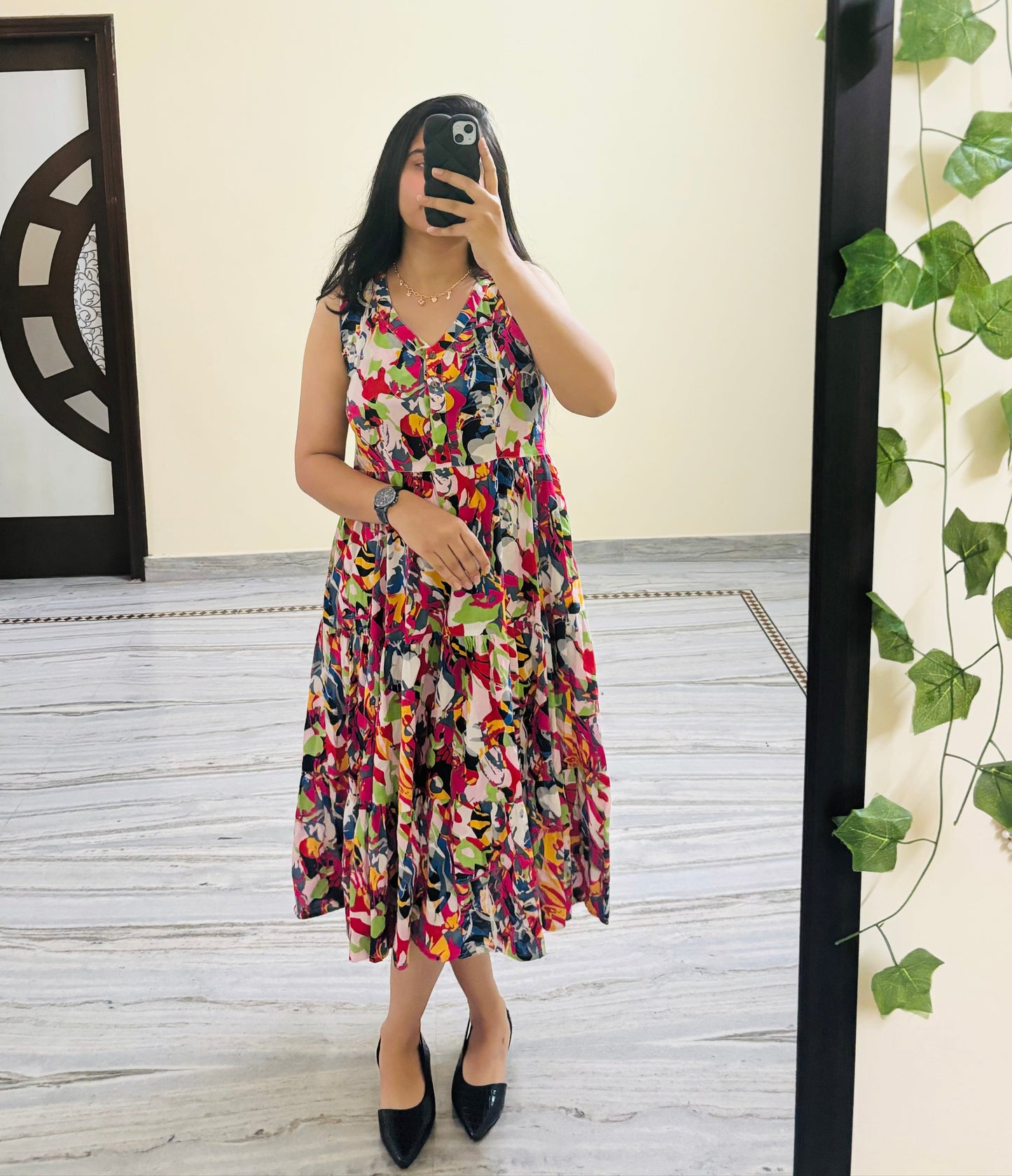 Pure Cotton Fit & Flare Midi Dress