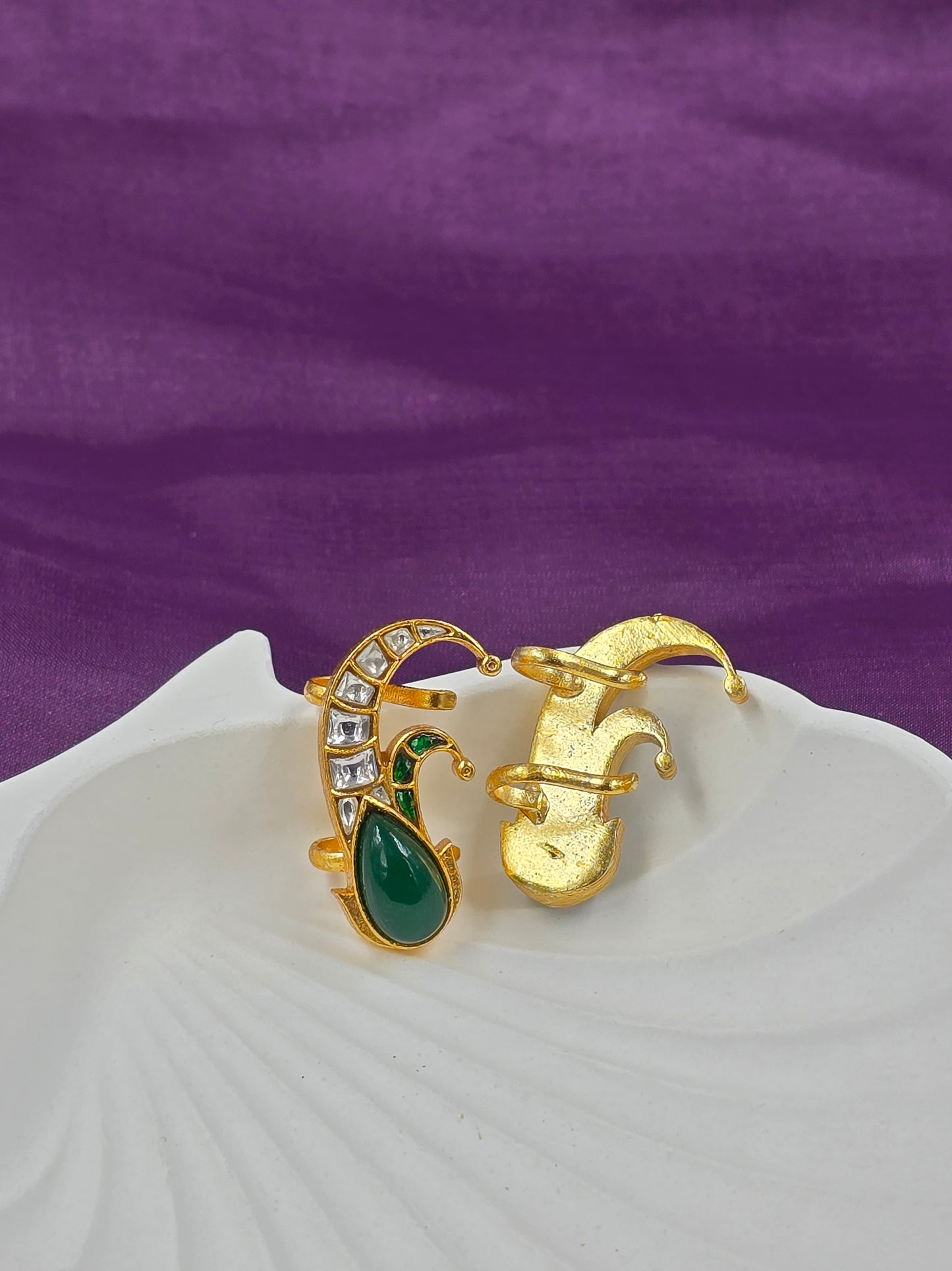 Gold-Plated Peacock Earcuff