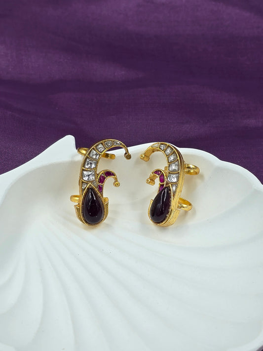 Gold-Plated Peacock Earcuff