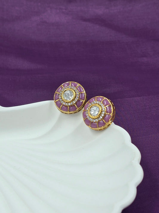 Kundan Round Stud Earrings