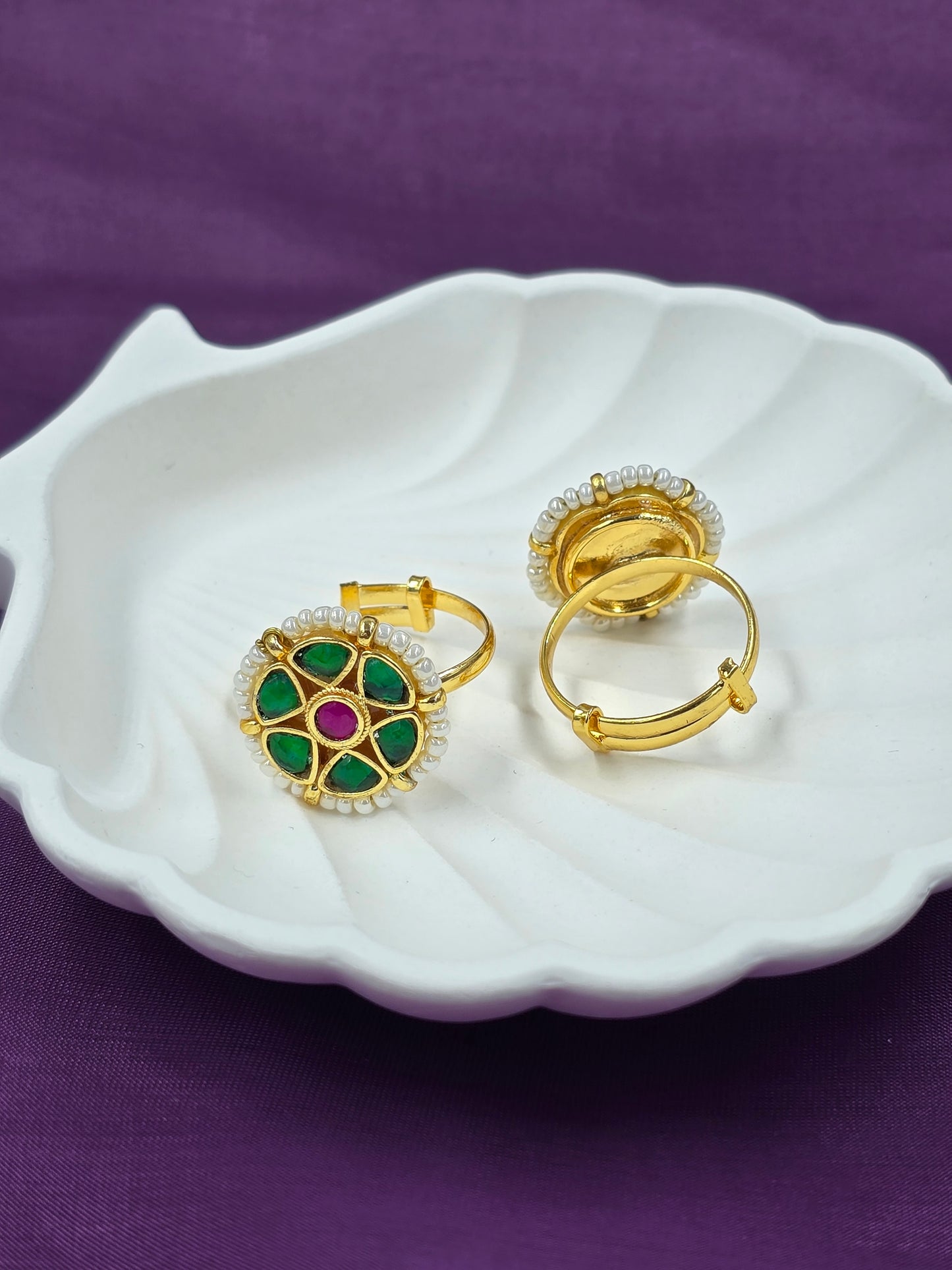 Kundan Adjustable Ring