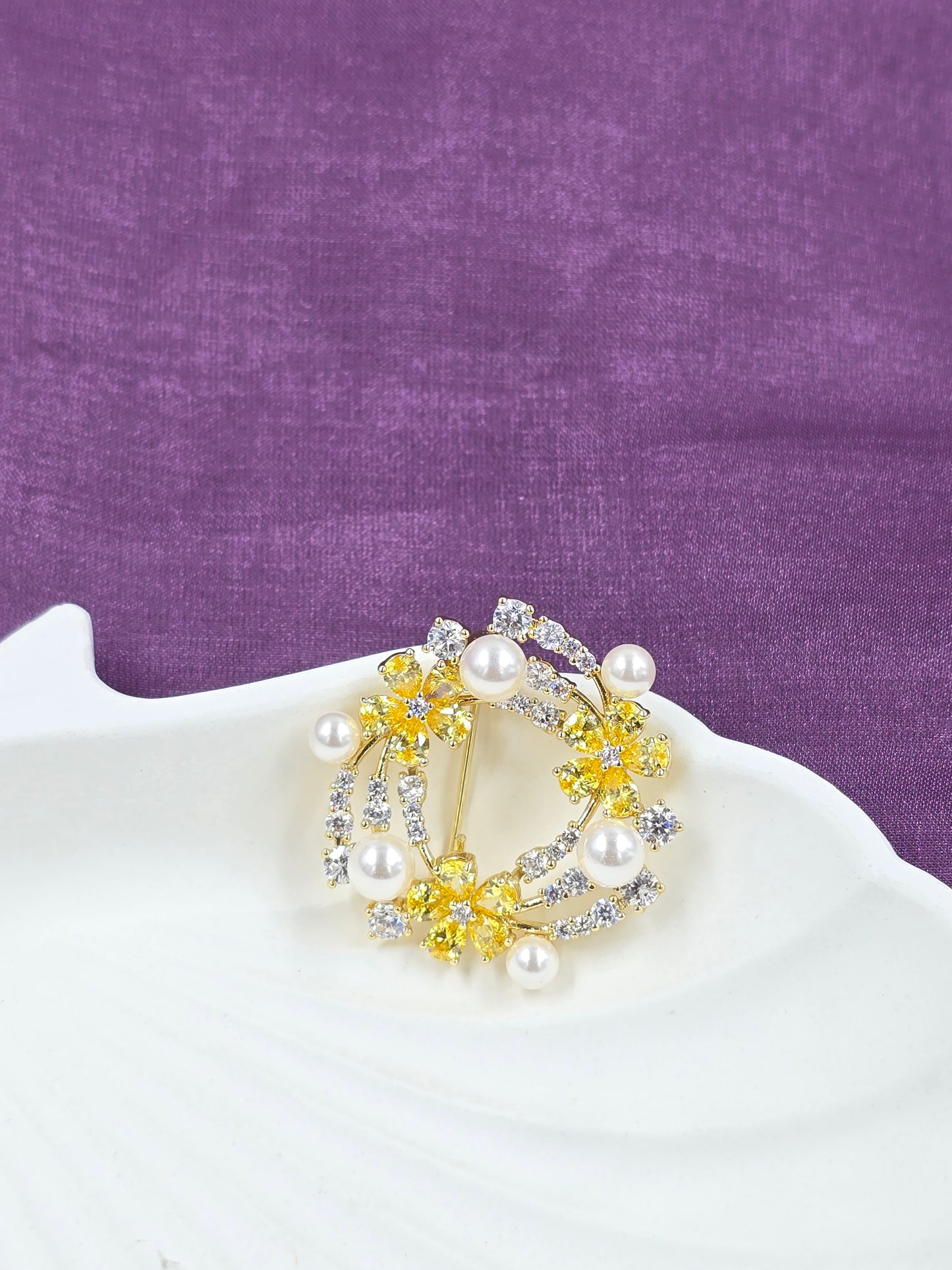Yellow Flower Brooch
