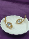 Gold-Toned Pave Crystal & Statement Eye-Shaped Ear Cuffs