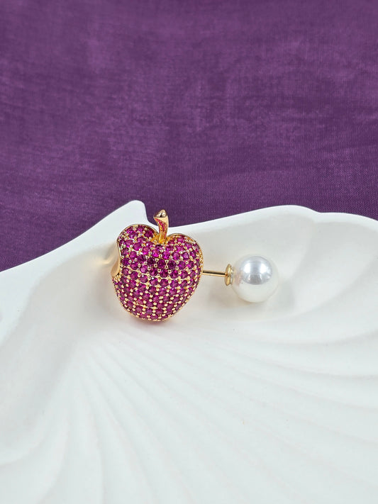 Apple & Pearl brooch