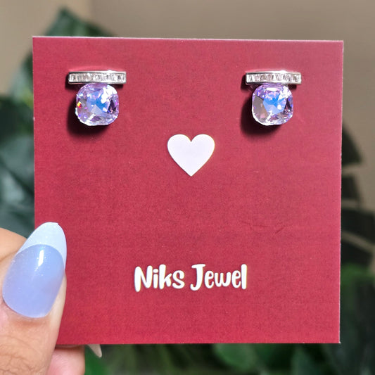 Iridescent Crystal Stud Earrings