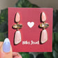 Blush Pink Statement Drop Earrings.