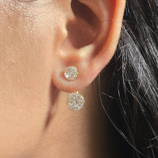 Textured Ball Drop Earrings.
