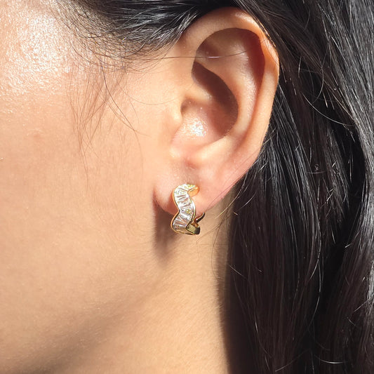 Wave Crystal Stud Earrings.