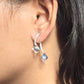 Crystal Cube Drop Hoop Earrings.