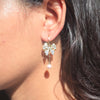 Elegant Bow Pearl Hoop Earrings.