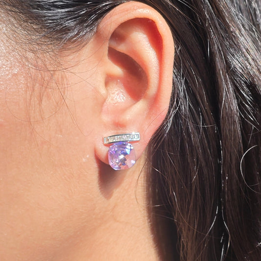 Iridescent Crystal Stud Earrings