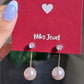 Long Chain Pearl Drop Earrings.