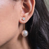 Long Chain Pearl Drop Earrings.