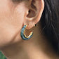 Two-Tone Marble Hoop Earrings.