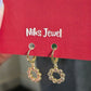 Crystal Circle Drop Hoop Earrings.