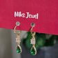 Emerald Green Teardrop Crystal Drop Earrings.