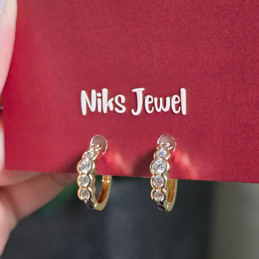 Classic Crystal Hoop Earrings.