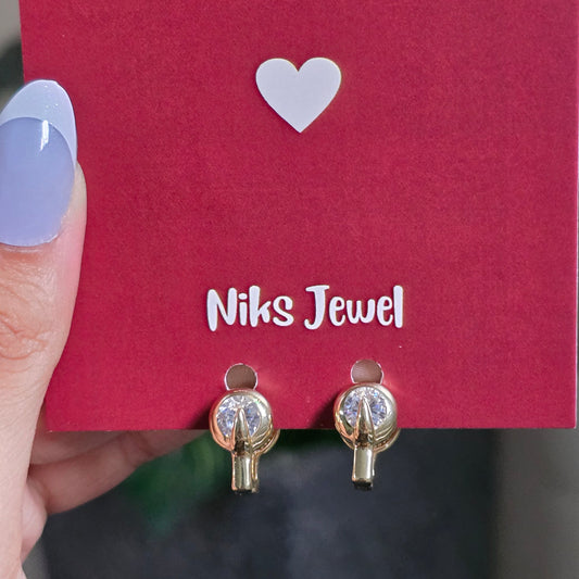 Modern Crystal Accent Hoop Earrings.