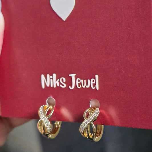 Infinity Crystal Twist Hoop Earrings.