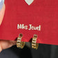 Geometric Crystal Gold Hoop Earrings.