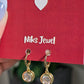 Bezel Set Crystal Drop Hoop Earrings.