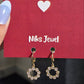 Gold-Tone Circular Crystal Drop Earrings.