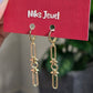 Gold-Tone Geometric Chain Drop Earrings.