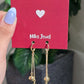 Gold-Tone Double Ball Chain Drop Earrings.