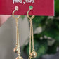 Gold-Tone Double Ball Chain Drop Earrings.