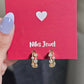 Gold-Plated CZ Studded Double Row Hoop Earrings.