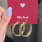 Gold-Plated Textured Round Hoop Earrings.