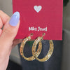 Gold-Plated Textured Round Hoop Earrings.