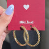 Gold-Plated Chain-Link Design Round Hoop Earrings