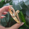 Gold-Plated Sculpted Curl Cuff Bangle.