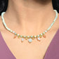 Beaded Gemstone Necklace with Pearl and Charm Drops.