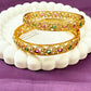 Elegant Gold-Toned Multicolour Stone Bangles In Temple