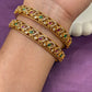 Elegant Gold-Toned Multicolour Stone Bangles In Temple