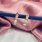 Gold Look-alike Small Hoop - White