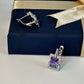 Regal Amethyst Silver Drop Earrings