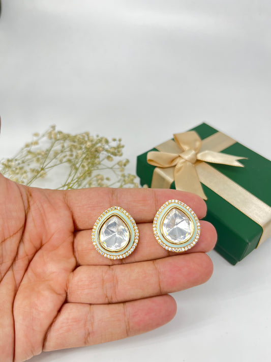 Contemporary polki studs