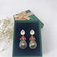 elegant labradorite kundan studded & ruby stone drop earring