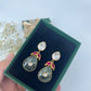 elegant labradorite kundan studded & ruby stone drop earring
