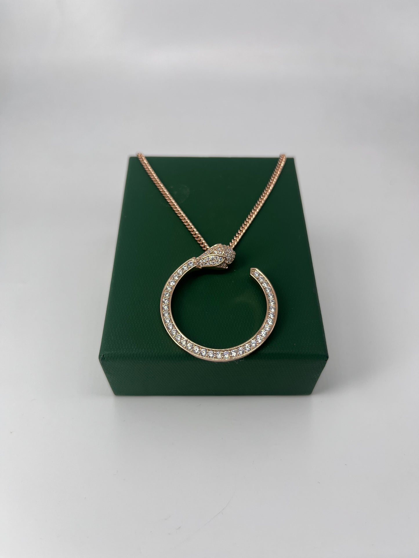 Rose gold diamond pendant necklace