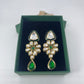 kundan earring with emerald stone