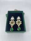 kundan earring with emerald stone