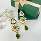 kundan earring with emerald stone
