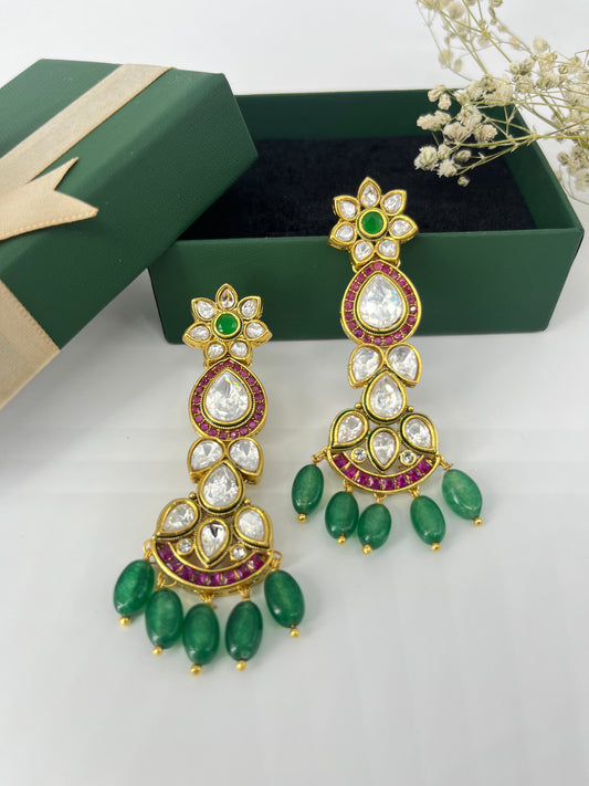 floral kundan earring