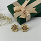 ruby kundan floral stud