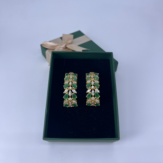 Green stone hoops
